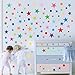 decalmile Rainbow Polka Dot and Star Wall Stickers Kids Room Wall Decor Baby Nursery Childrens Bedroom Playroom Wall Art (1 Pack)