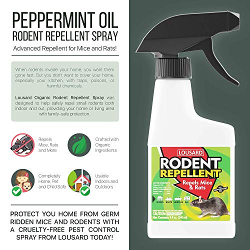 Lousard Mice Repellent Spray Mouse, Rat, Rodent Control Peppermint