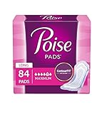 Poise Incontinence Pads, Maximum Absorbency, Long, 84 Count (Packaging may Vary)