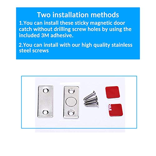 Door Magnet Homello 8 Pack Ultra Thin Cabinet Door Magnetic Catch Drawer Magnet Stainless Steel Magnetic Latch Hardware for Sliding Door Window Kitchen Cupboard Closure Closet Door Closer-Sliver