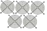 80mm Black Steel Computer Case Cooling Fan Grill/Finger Guard (Set of Five)
