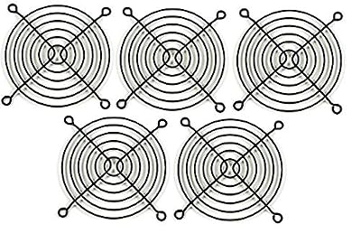 80mm Black Steel Computer Case Cooling Fan Grill/Finger Guard (Set of Five)