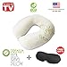 Premium Bamboo Neck Pillow Travel Size - Shredded Memory Foam Travel Pillow Set, Airplane Neck Pillow, Removable Zipper Cover, Flight Pillow Included 3D Sleep Mask