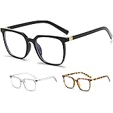 Oversized Blue Light Glasses, Oversized Square Blue Light Blocking Glasses for Women Men, Anti Glare Reduce Eyestrain
