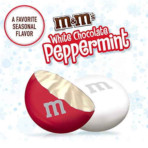 M&M'S Holiday White Chocolate Peppermint Christmas Candy, 7.44-ounce Bag
