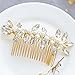 Unicra Bride Wedding Hair Combs Pearl Hair Piece Crystal Headpiece Bridal Hair Accessories for Women and Girls (Gold)