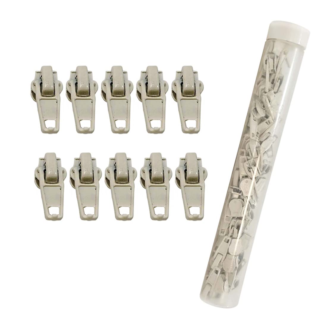 72 Automatic Metal Zipper Sliders for Nylon Zipper, 5 Zipper Slider, Zipper Puller to Repair or Mount a Zipper, Cream Sliders, (#5, 103)