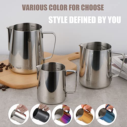Milk Frothing Pitcher, 32oz Espresso Steaming Pitchers Stainless Steel