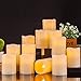antizer Flameless Candles Battery Operated LED Pillar Real Wax Flickering Unscented Candles with Remote Control Cycling 24 Hours Timer Ivory Color 12-Pack (3