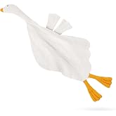 Wimist Baby Toys Lovey Blanket Soft Goose Toys for Newborn Essentials 0-6 Months, Sensory Stuffed Animal Security Blanket for Boys and Girls (Goose-White)