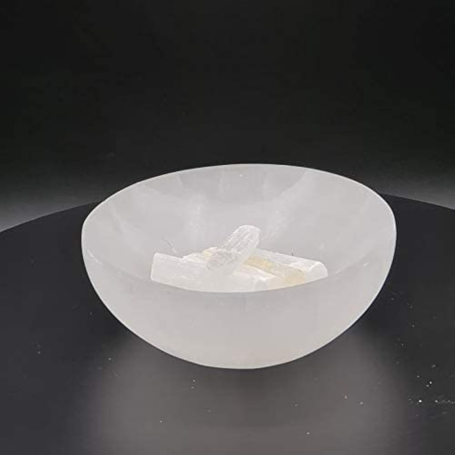 SPEXXI Selenite Round Bowls 10 cm Crystal Bowls, Perfect for Home Decor & Room Decor