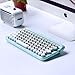 Vintage Keyboard Retro Keyboard LOFREE Four Seasons Bluetooth Wireless Mechanical Keyboard for Mac, Android, Windows with Gateron Blue Switch and Rechargeable Battery (White)