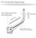 ORAZIO 10Pcs 20G Stainless Steel Nose Studs Rings Body Ear Piercing Jewelry Cubic Zirconia Inlaid