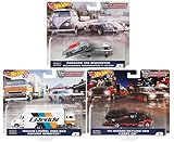 2018 Hot Wheels 50th Anniversary Car Culture Team Transport 3 Car Set, VW Transporter T1 Pickup, Sakura Sprinter, Carry On 1/64 Scale Diecast Vehicles