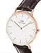 Daniel Wellington Men's 0111DW Classic York Stainless Steel Watch With Brown Leather Band