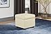 DHP Emily Square Storage Ottoman, Modern Look with Tufted Design, Lightweight, Vanilla Faux Leather