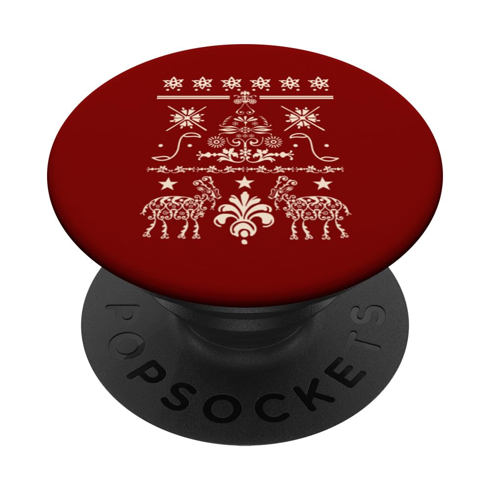 Vintage Christmas Yule Goat Retro Aesthetic Ugly Sweater PopSockets Swappable PopGrip