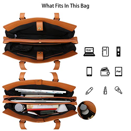 ECOSUSI Laptop Tote Bag for Women 3 Compartment Computer Briefcase Work