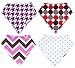 Bandana Drooling Bibs for Girls By THE BLUSHING BABY (Pink & Grey)