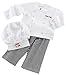 Baby Aspen Baby Chef 3 Piece Layette in Culinary Gift Box, White, 0-6 Months