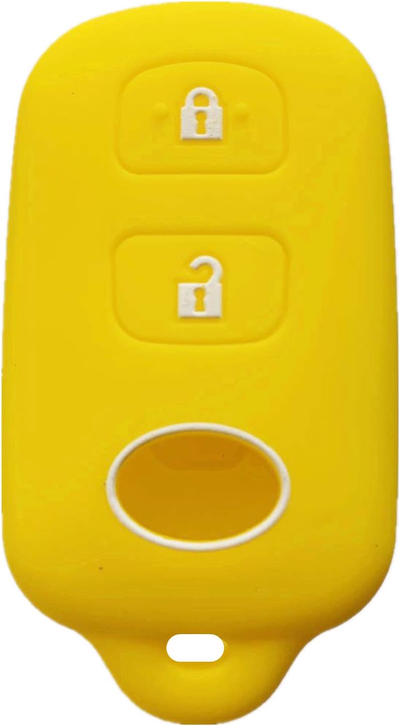 Rpkey Silicone Keyless Entry Remote Control Key Fob Cover Case protector Replacement Fit For Scion xA xB Toyota Celica Echo FJ Cruiser Highlander Prius RAV4 Tacoma Tundra Yaris HYQ12BBX (yellow)