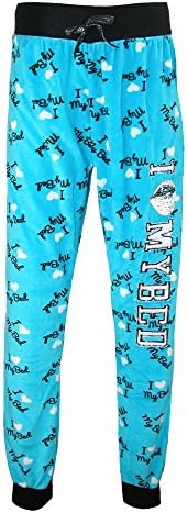 Mentally Exhausted Women's Sequin Accent Jogger Pajama Pants, XL, Blue