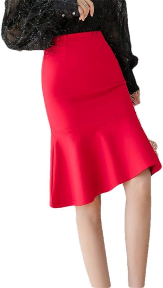 ERTYUIO Falda Corta Delante Larga Detras Elegante Falda De Tubo De