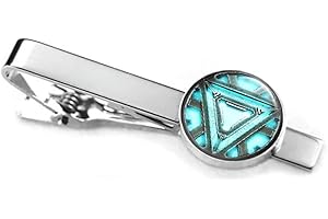 SHAREDIMAGINATION Arc Reactor Tie Clip, Iron Man Jewelry, Iron Man Cufflinks, The Avengers Cuff Links, Iron Man Cuff Links Set Option