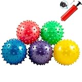 LoveInUSA Bounce Ball, 12 PCS Edushape Sensory Balls Knobby Party Balls Massage Balls with Air Pump Set 4.72"
