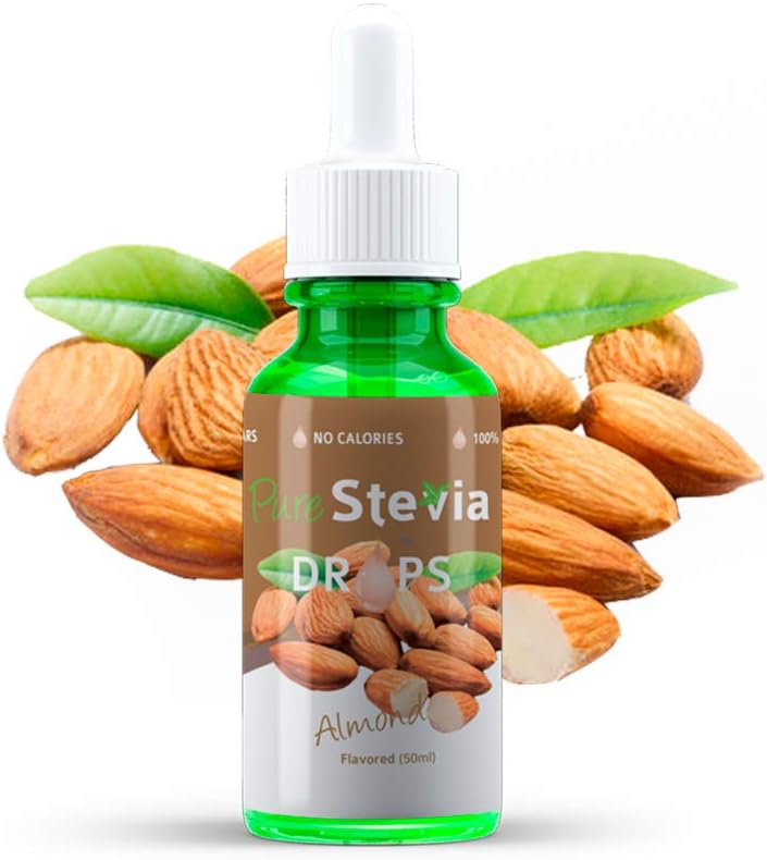 Stevia Drops Almond 50ml - Liquid Sweetener - Natural Ingredients (Almond) - PureStevia
