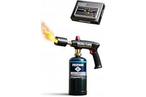 Powerful High Heat Propane Torch Gun, Adjustable Flamethrower, Multi-Use cooking Torch, Grill & BBQ, Charcoal Lighter, Sous V