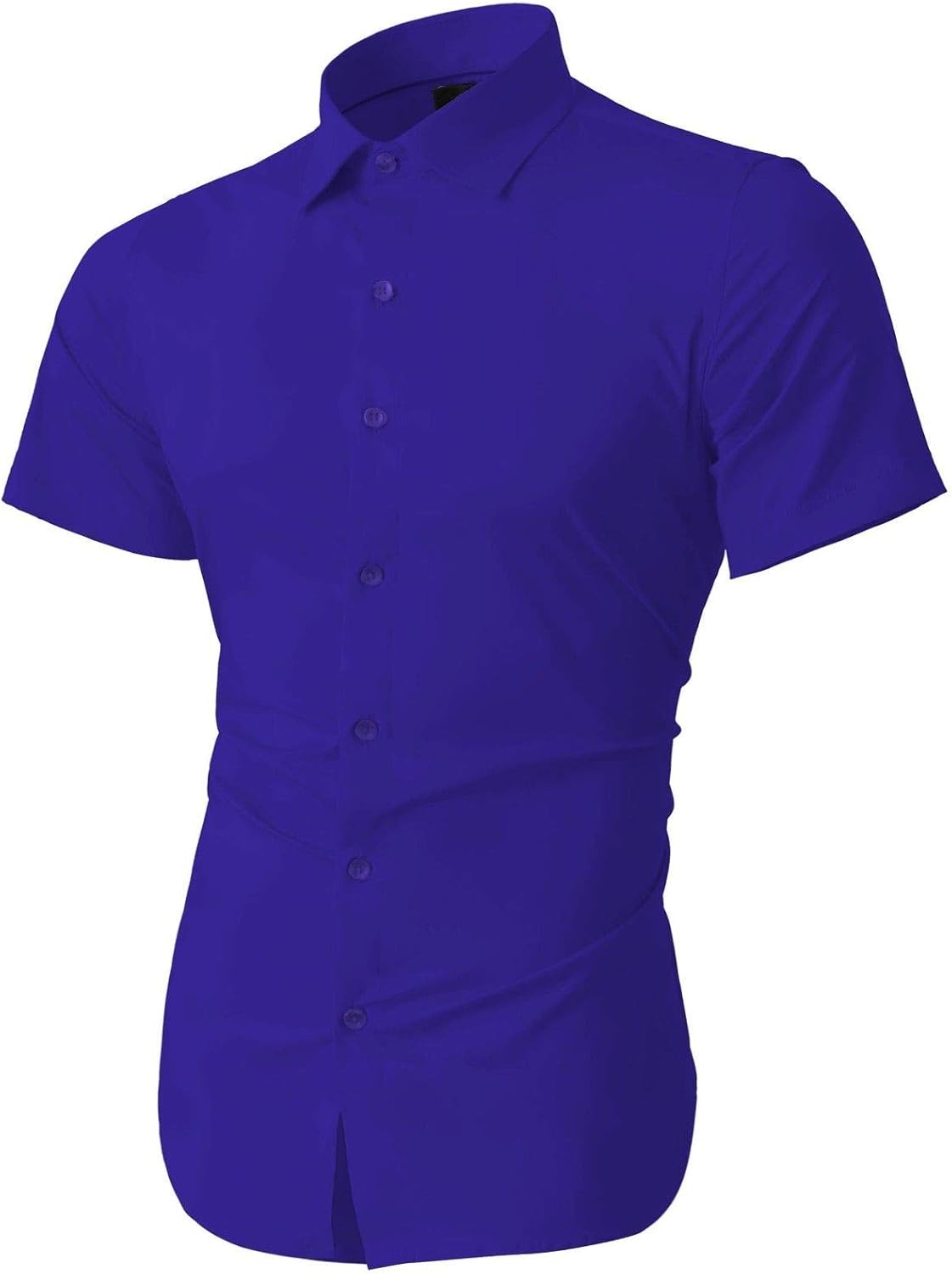 Royal Blue Short Sleeve Dress Shirts 