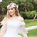 Valdler Lily Flower Crown with Adjustable Ribbon for Wedding Festivals Ivory
