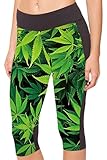 COCOLEGGINGS Womens 3D Digital Print Workout Running Capri Pants Crop Leggings