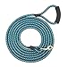 Nylon Strong Dog Rope Lead Leash Training Dog Lead with Soft Handle 6-20 FT Long Blue/Black (Dia:0.5