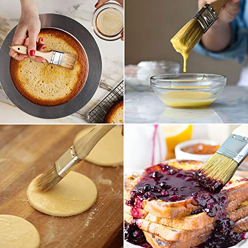 Mempedont Pastry Brush for Baking and Bench Scraper Set, Natural Boar