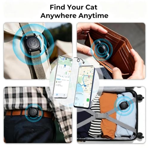 NozlaID GPS Dog Tracker (Android & iOS), Mini Cat Dog Tracker No Monthly Fees, Smart Pet Activity Tracker, Dog Cat Collar Waterproof Holder with Tracking Device (1 Pack)