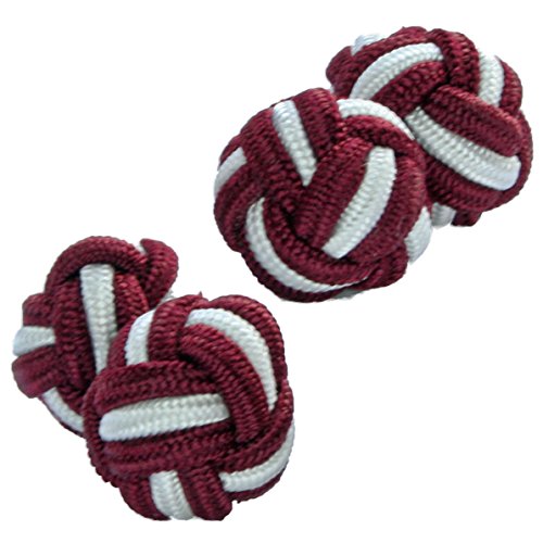 Cuffs & Co Maroon & White Silk Knot Cufflinks