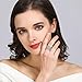 DIFINES Redbarry Vintage CZ Diamond Wide Band Eternity Statement Rings 18k White Gold Plated, Size 7