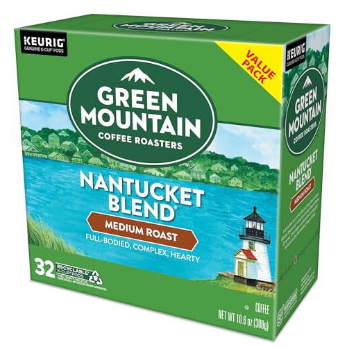 GREEN MOUNTAIN COFFEE ROASTERS NANTUCKET BLEND, SINGLE-SERVE COFFEE K-CUP PODS, MEDIUM ROAST, 32 COUNT