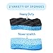 SSJL Multi-Use & Non-Scratch Scrub Sponge 6-Pack with 2 Bonus Stainless Steel Scrubber - Eco Dish Sponge Kitchen Sponges Reusable Wash Scrub for Dishes - Dishwashing
