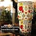 Pandaria 30 oz Stainless Steel Vacuum Insulated Tumbler with Lid - Double Wall Travel Mug Water Coffee Cup for Ice Drink & Hot Beverage, Sugar Skull