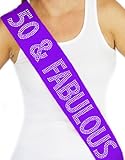 RhinestoneSash.com Women's 50 & Fabulous Birthday Rhinestone Sash