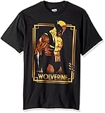 Marvel Men's Wolverine Classic Character Gold Framed T-Shirt, Black, X-Large