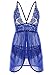 ADORNEVE Women Open Back Halter Lingerie Lace Mini Dress Soft Sleepwear Pajamas