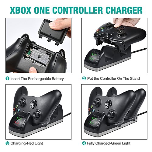 image for DinoFire Xbox One Controller Charger Dual One S/One X Controller Charg