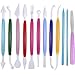 Willbond 12 Pieces Clay Modeling Tools Clay Shaping Sculpting Tools Set Pottery Carving Tools for Ceramics Clay Pottery, Assorted Colors