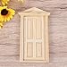 PIXNOR 1:12 Dollhouse Miniature 6-panel Wood Door with Steepletop