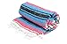 Open Road Goods Mexican Blanket - Teal, Coral, Mint, Peach - Authentic Mexican Falsa Serape - Saltillo Yoga Blanket, Beach Blanket, Picnic Blanket, or Mexican Style Home Throw! Handwoven