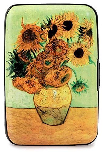 Van Gogh Sunflower RFID Secure Data Theft Protection Credit Card Armored Wallet